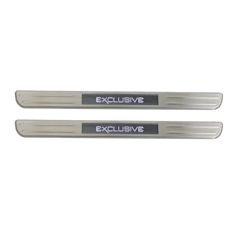 2013-2020 Ford Fusion Sedan Door Sill Scuff Plate Illuminated Exclusive Brushed Steel 2Pcs