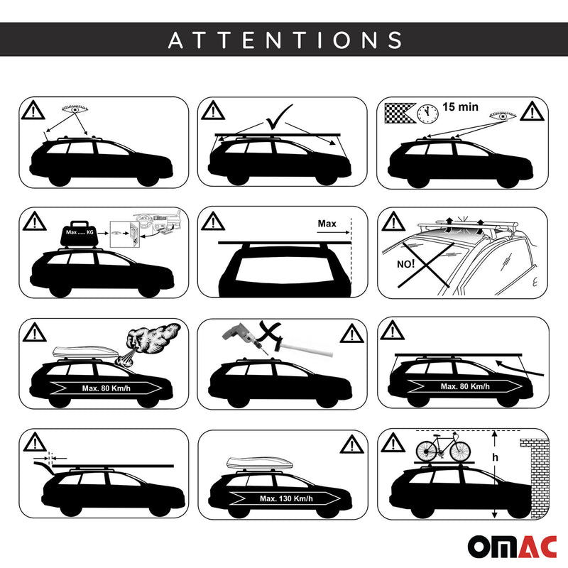 2021-2024 BMW iX3 G08 Roof Racks Cross Bars Silver