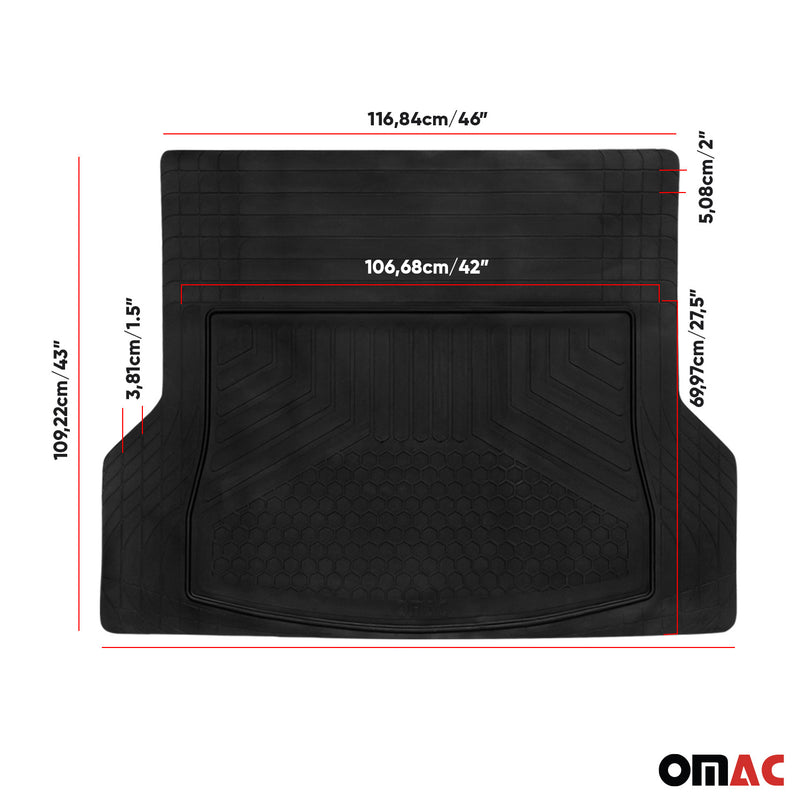 2022-2024 Audi Q4 e-tron Semi-Custom fit Cargo Mat Liner Waterproof Rubber Black 1Pc