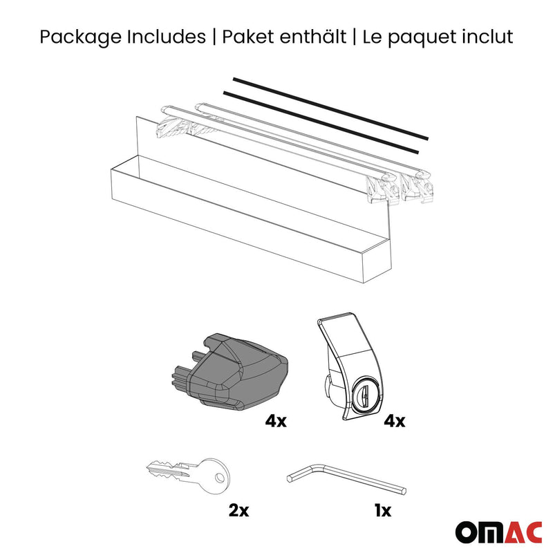 2009-2015 Mercedes GLK Class X204 Roof Rack Cross Bars Silver