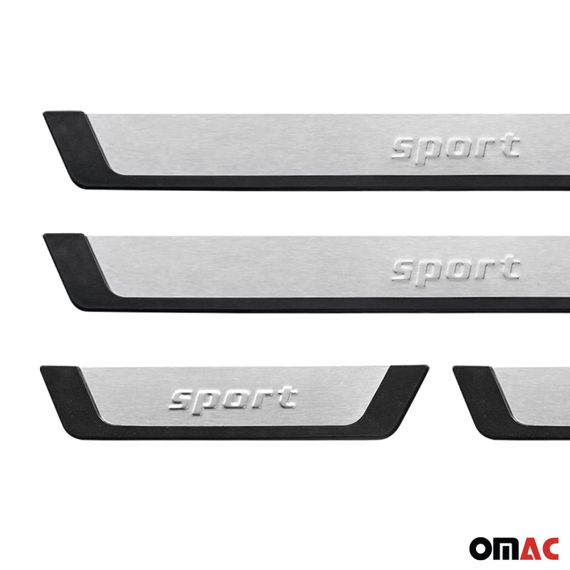 GMC Acadia Envoy Door Sill Scuff Plate Scratch Protector Sport Brushed Steel 4Pcs