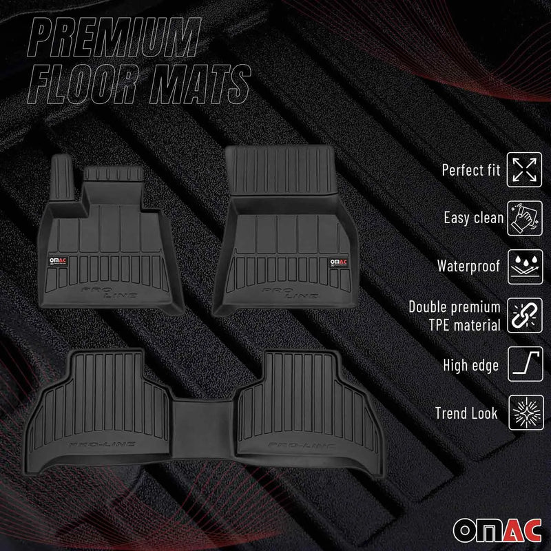 2019-2025 BMW X5 G05 Premium Floor Mats Liners Full Set All Weather Heavy Duty Black