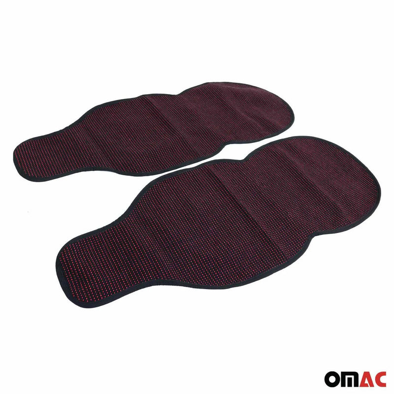 Smart Antiperspirant Front Seat Cover Pads Black Red 2 Pcs