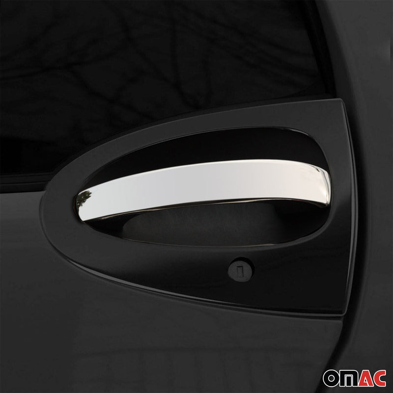 2007-2015 Smart ForTwo Car Door Handle Cover Trim Steel Chrome 2 Pcs