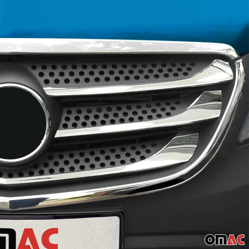 Front Bumper Grill Trim Molding for Mercedes Metris 2016-2020 Stainless Steel 2x - OMAC USA