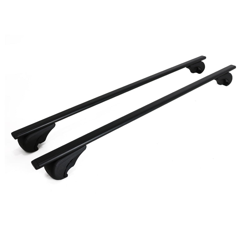 Roof Rack Raised Rail Cross Bars Carrier Lockable 54" 2 Pcs Metal Black