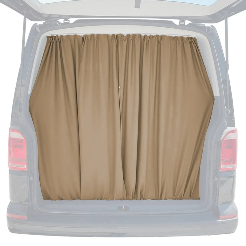 Mercedes Sprinter Trunk Tailgate Curtain Beige 2 Privacy Curtains