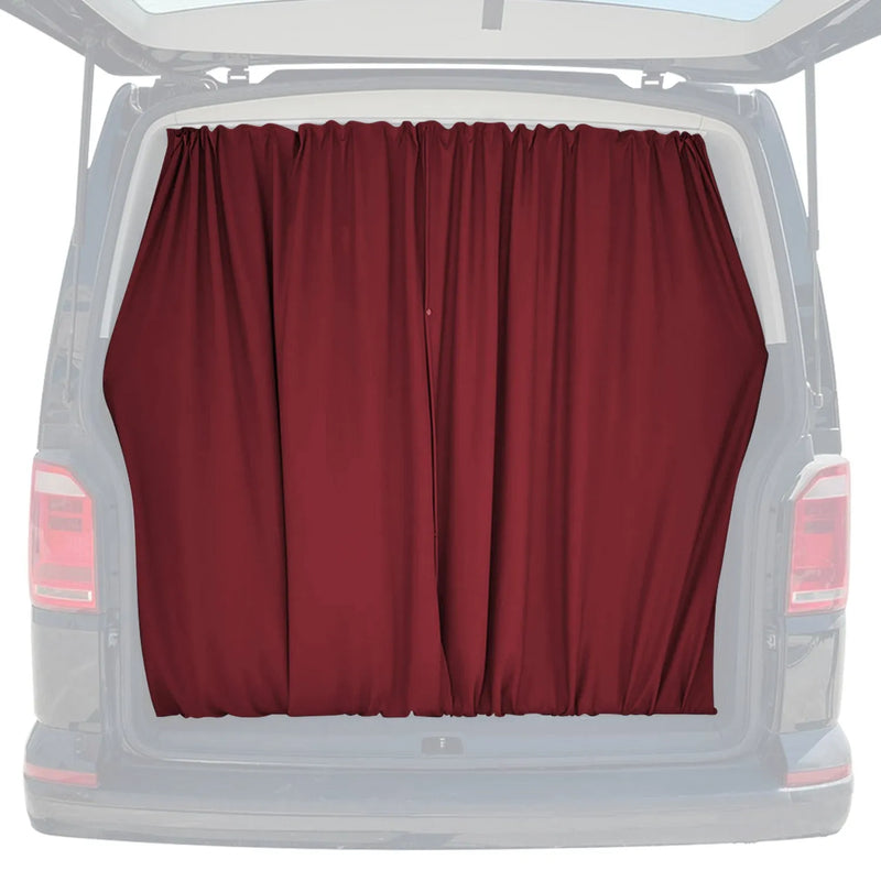 GMC Safari Trunk Tailgate Curtains Red 2 Privacy Curtains