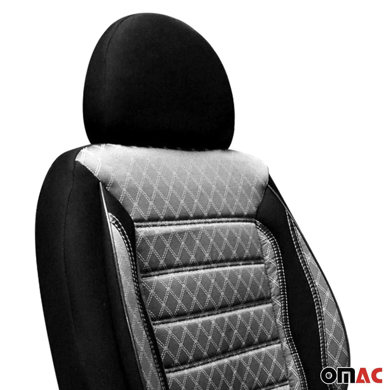 Mitsubishi Front Car Seat Covers Protector Gray Black Cotton Breathable