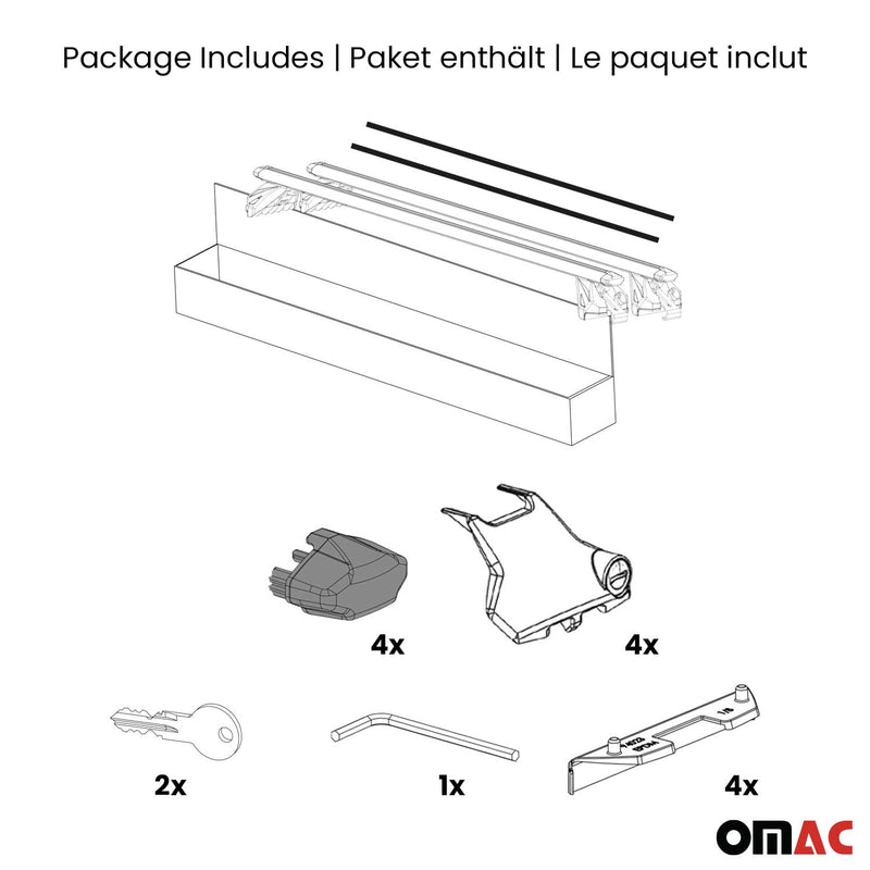 2016-2024 Volvo XC90 Roof Rack Cross Bars Black