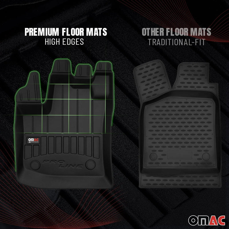 2014-2021 Nissan Frontier Crew Cab Premium Floor Mats Liners Full Set All Weather Heavy Duty Black