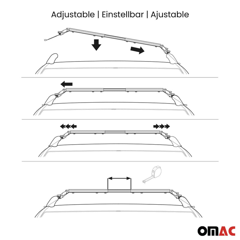 For GMC Acadia 2017-2023 Roof Rack Cross Bars Silver Luggage Carrier 2 Pcs