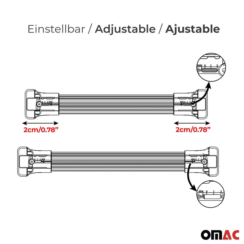 Roof Rack Cross Bars Luggage Carrier for Mercedes Metris 2016-2024 Alu Black 3x - OMAC USA