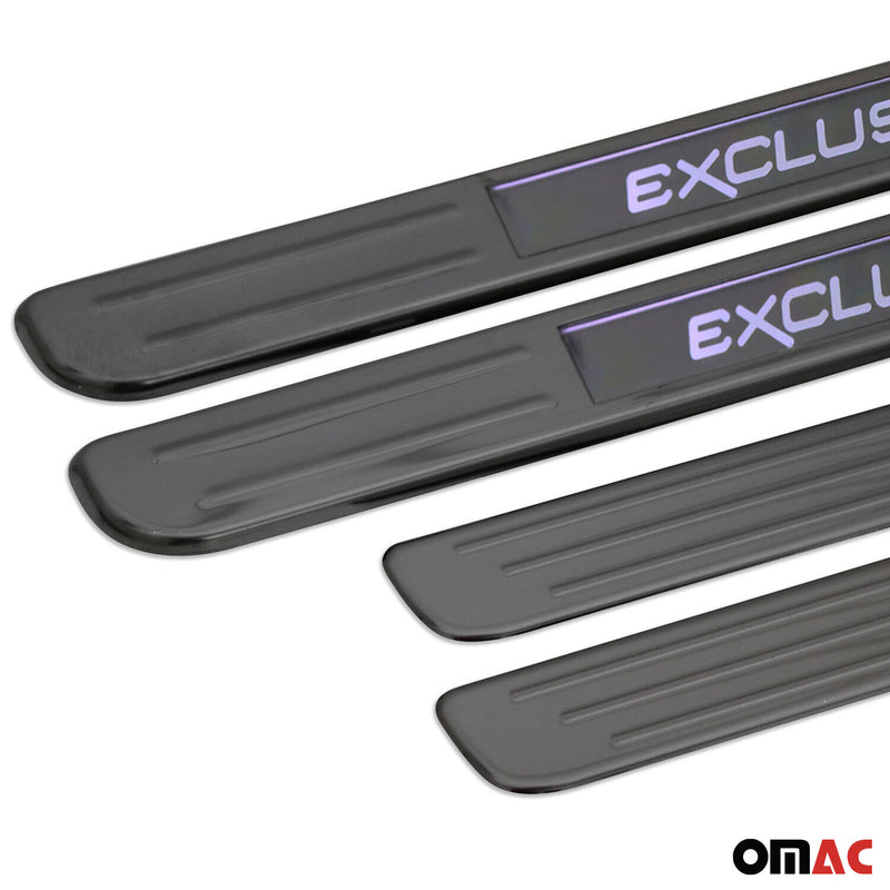 Toyota Door Sill Scuff Plate Illuminated Exclusive Steel Dark 4 Pcs