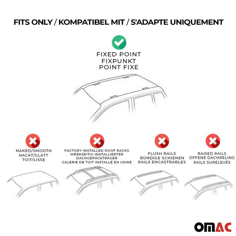 2015-2024 Mercedes CLA X117 X118 Roof Racks Cross Bars Black