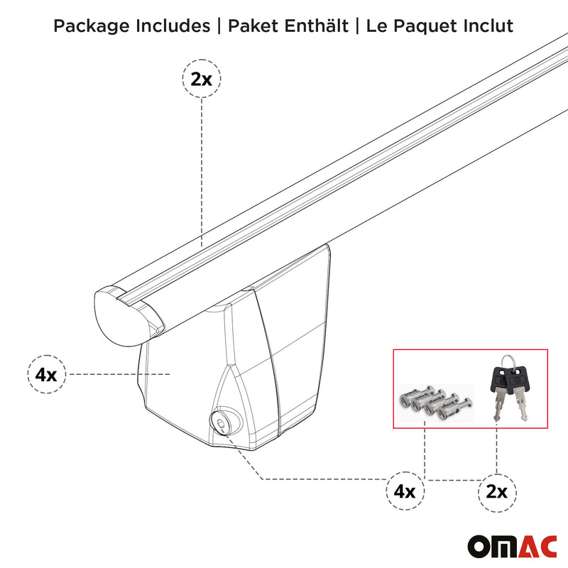 2022-2024 BMW 2 Series G42 Coupe G87 Roof Rack Cross Bars Black