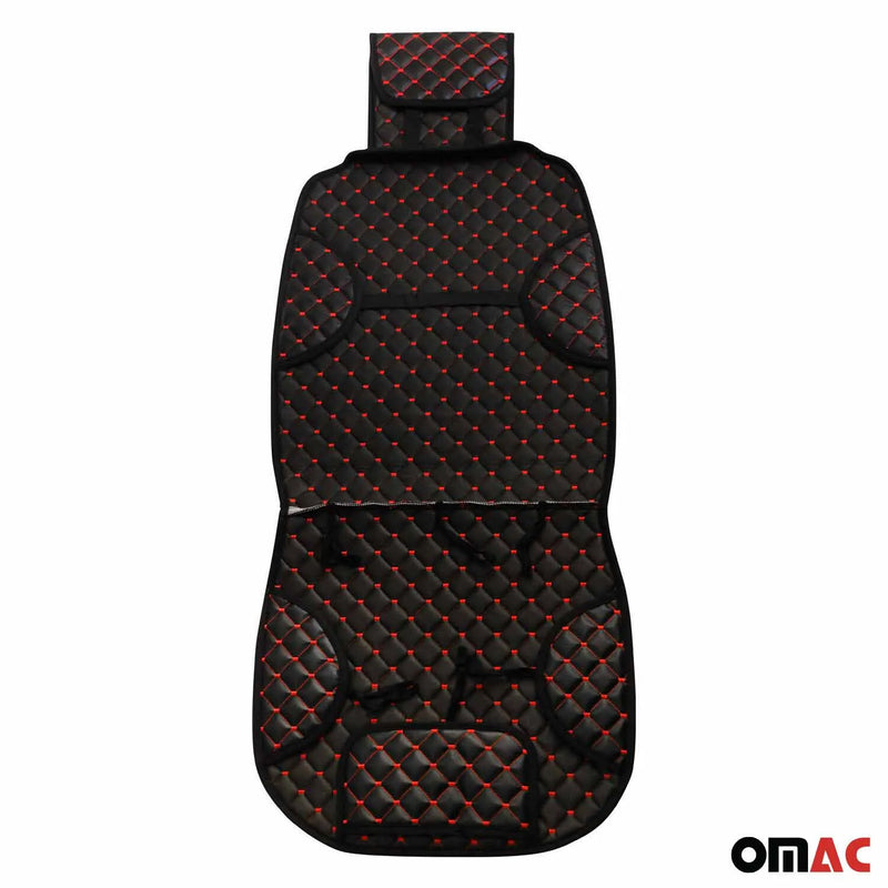 Toyota Leather Breathable Front Seat Cover Pads Black Red 1Pc