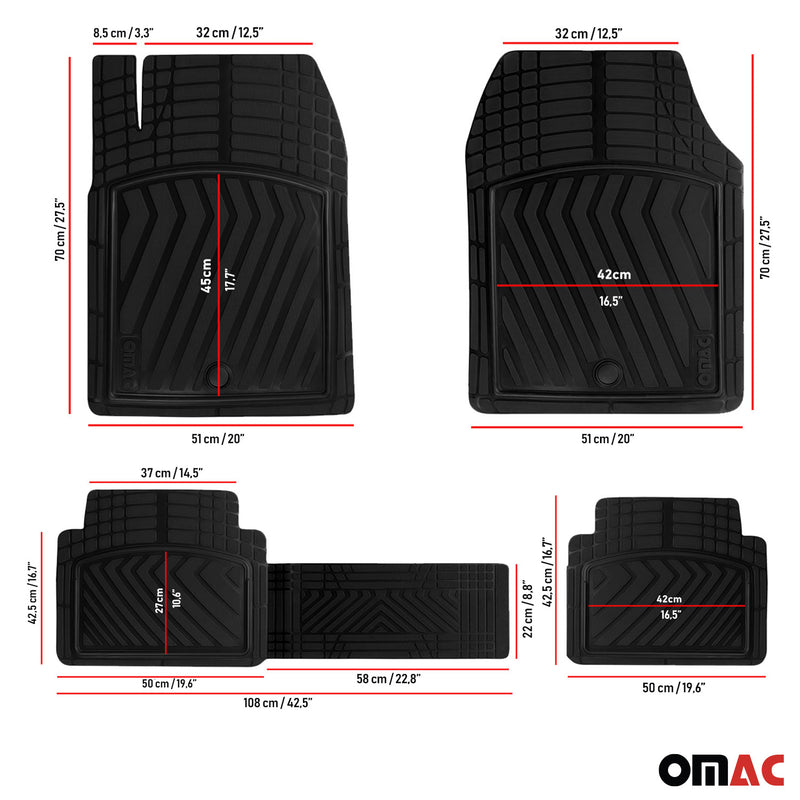 Mercedes C Class Semi-Custom fit Floor Mats Liner All Weather 3D Black Waterproof 4Pcs