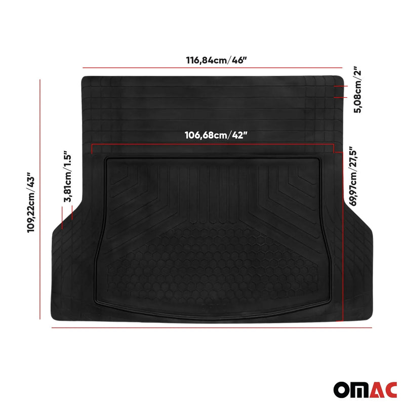 Lexus RX Semi-Custom fit Cargo Mat Liner Waterproof Rubber Black 1Pc