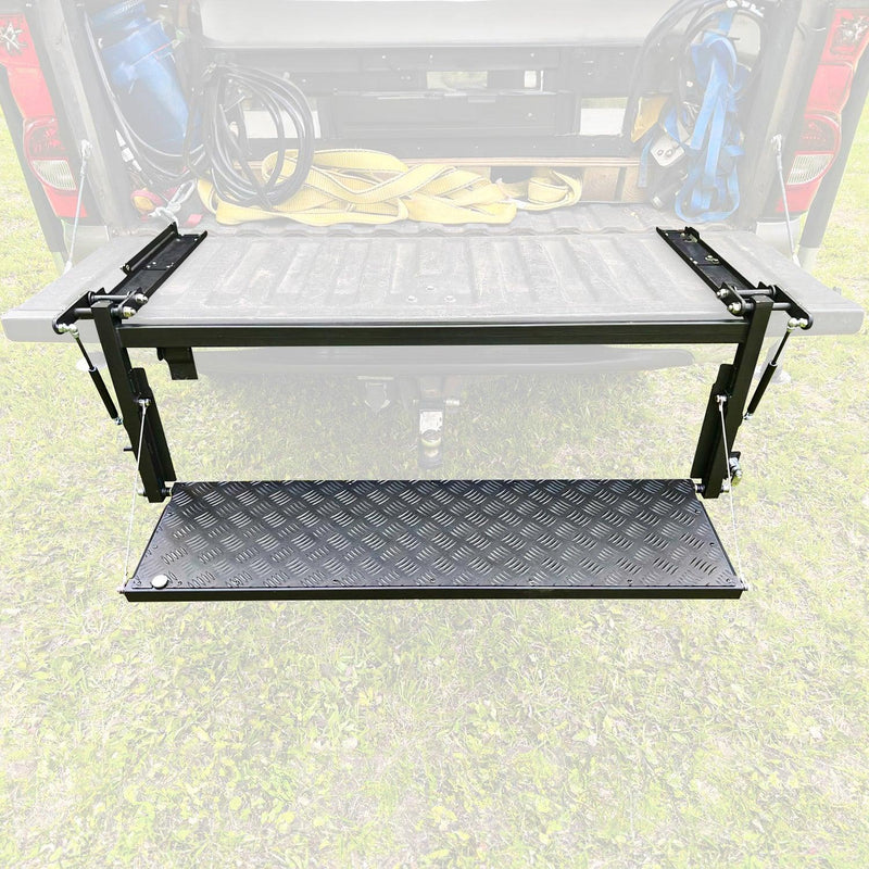 Ultimate Foldable Truck Bed Step fits Pick-up Truck Foldable Tailgate Step Black