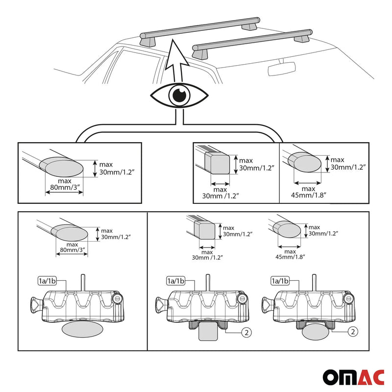 Menabo Clamby 2 Kayak Carrier Niagara Roof Rack Fixing Kit