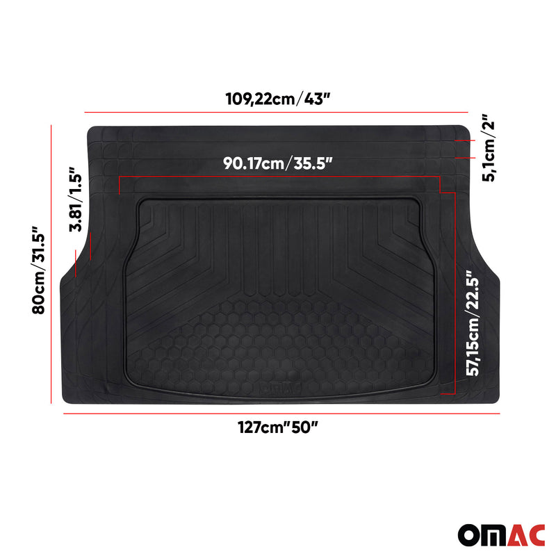 Semi-Custom Cargo Mats Liner All Weather for Honda Civic Type R 2019-2021 Black