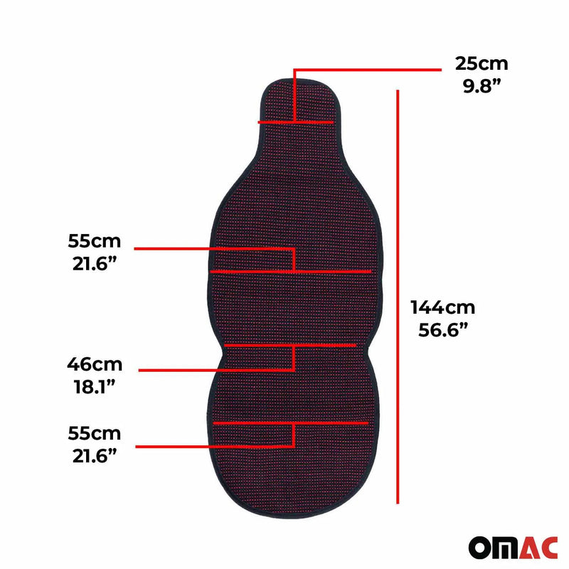 Mini Antiperspirant Front Seat Cover Pads Black Red 2 Pcs