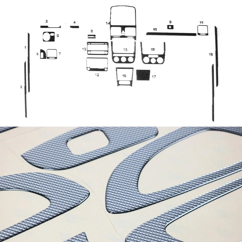 2006-2009 VW Rabbit / GTI Carbon Look Dashboard Console Trim Kit 19 Pcs