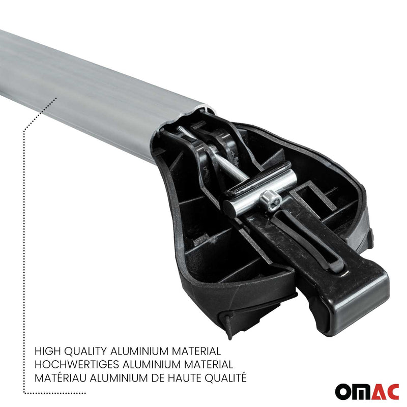 2016-2023 Fiat 500X Roof Rack Cross Bars Silver