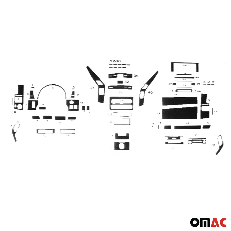 2006-2018 Mercedes Sprinter W906 Alu Look Dashboard Console Trim Kit 57 Pcs