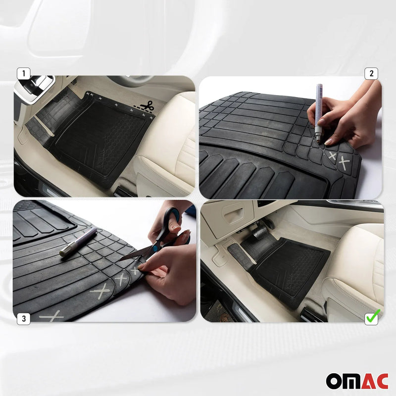 Semi-Custom fit Floor Mats Liner All Weather for Audi A8 3D Black Waterproof 5x