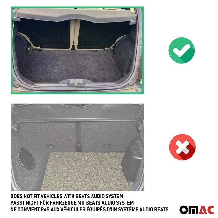 OMAC Cargo Mats Liner for Fiat 500 2012-2016 Rear Trunk Mat Black