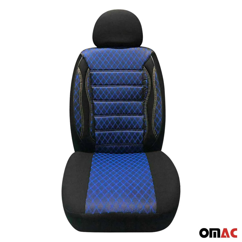 2016-2024 Mercedes Metris Front Car Seat Covers Protector Black & Blue 2+1