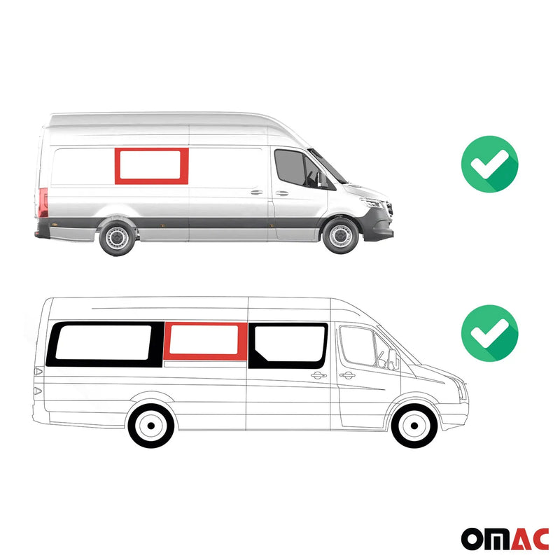 2006-2018 Mercedes Sprinter W906 Window Glass Fit Kit Mid Right Sliding Door L3L4