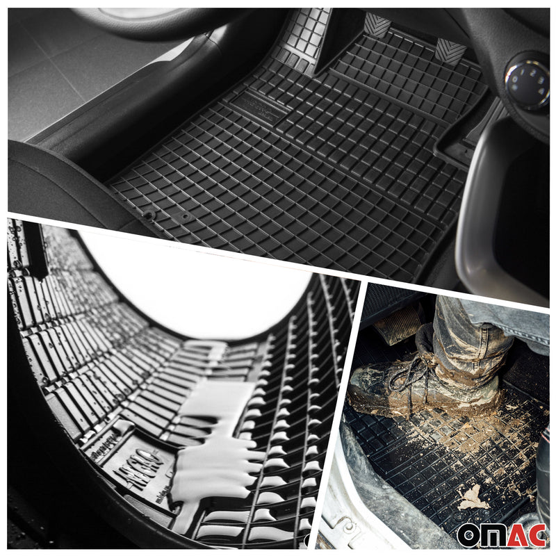 Floor Mats Cargo Liner Set for Audi A6 Avant Allroad 2006-2008 Black 5 Pcs