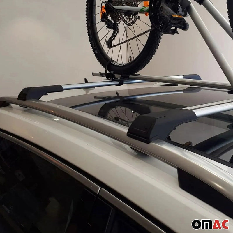 Raised Roof Rack Cross Bars Carrier for Nissan Pathfinder 2005-2012 Gray 2Pcs - OMAC USA