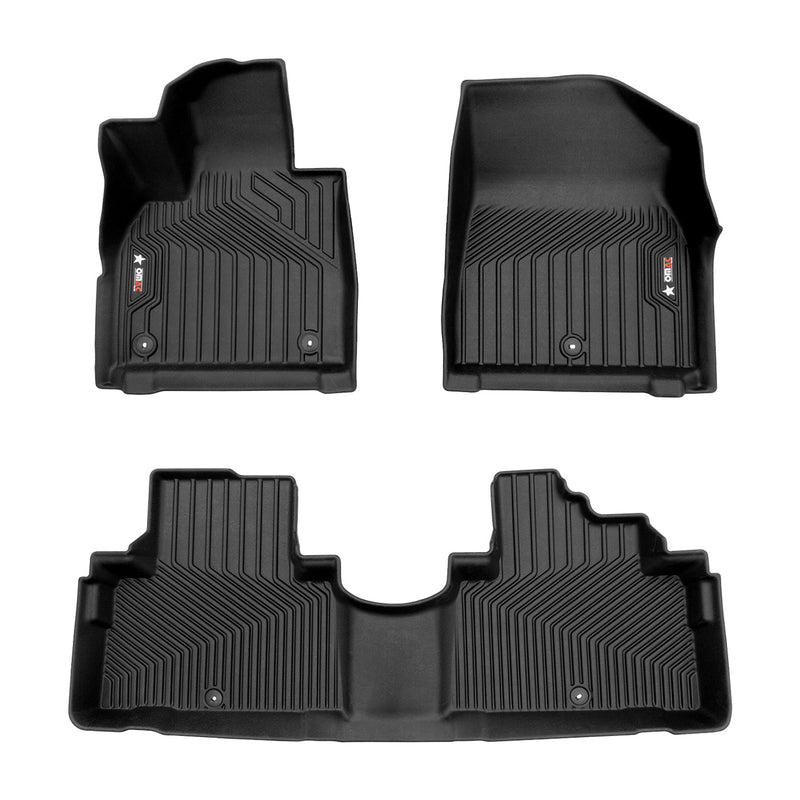 2020-2025 Hyundai Palisade Premium Floor Mats Liners First and Second Row Set Black