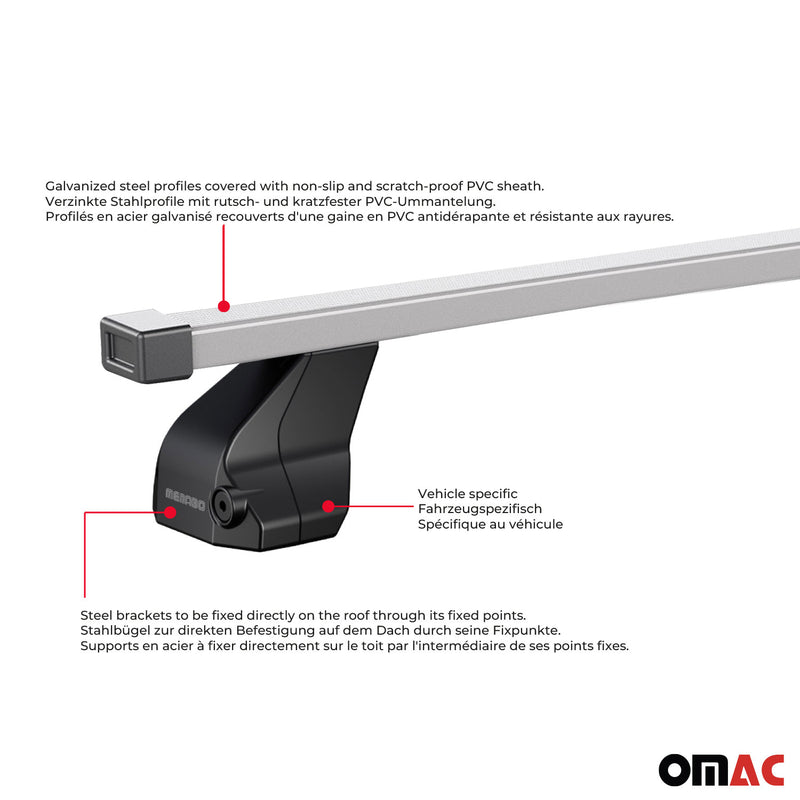 2000-2006 BMW 3 Series E46 Touring Roof Rack Cross Bars Silver