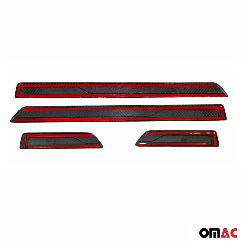 Ford Focus Door Sill Scuff Plate Scratch Protector Carbon Fiber 4 Pcs