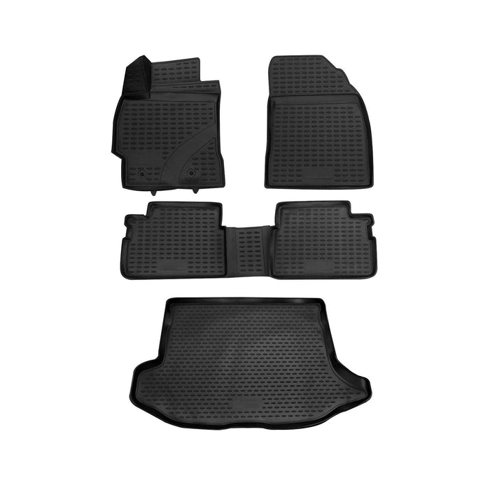 Custom Floor Mats & Cargo Liners for Pontiac Vibe 2009-2010 TPE Black 5 Pcs