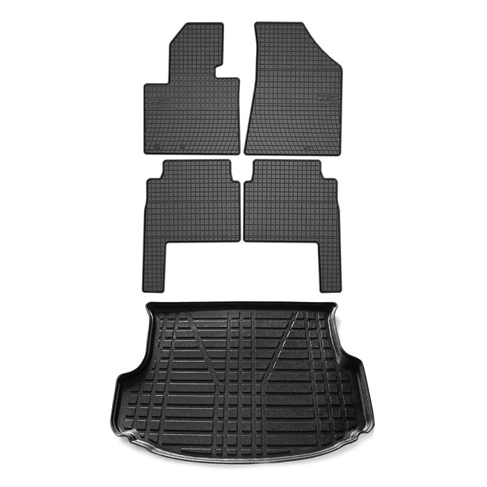 Floor Mats Cargo Liner Set for Kia Sorento 2011-2013 Black All-Weather TPE