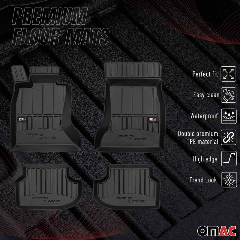 2010-2013 BMW 5 Series F10 F11 4WD xDrive Premium Floor Mats Liners Full Set All Weather Heavy Duty Black