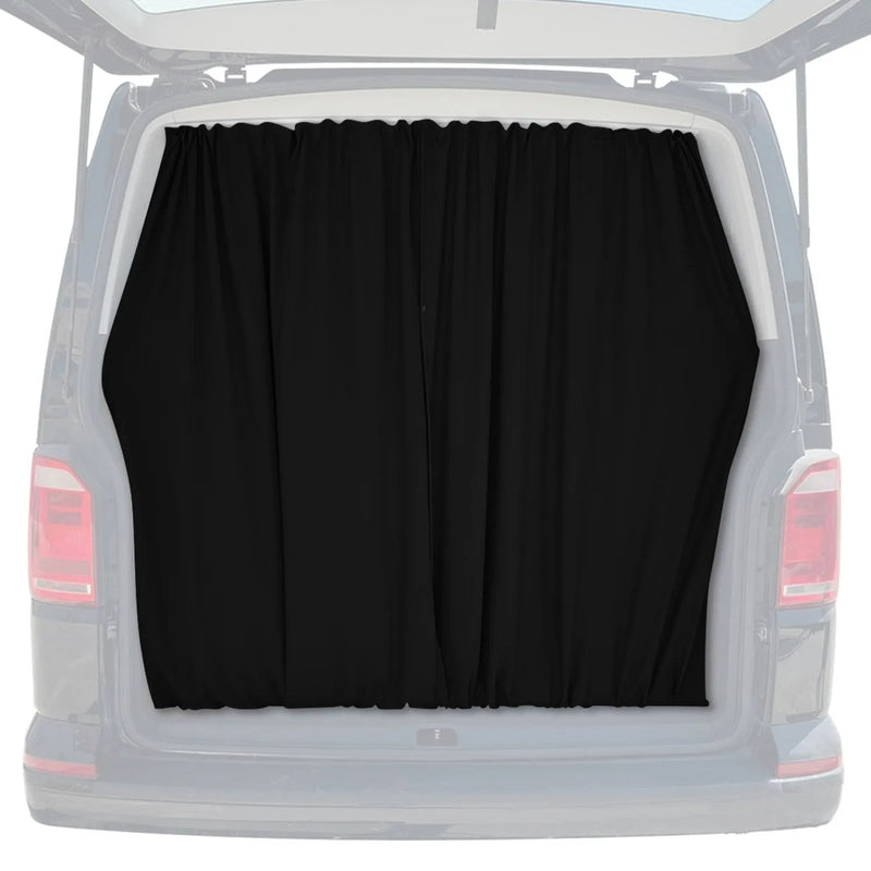 Ford E-Series Trunk Tailgate Curtains Black 2 Privacy Curtains