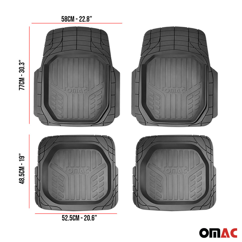 Semi-Custom fit Floor Mats Liner Waterproof for RAM ProMaster City Black 4 Pcs