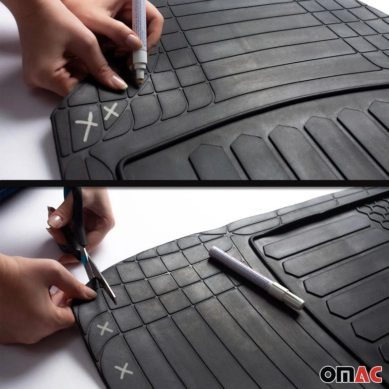 Semi-Custom fit Floor Mats Liner All Weather for BMW 1 Series Black Waterproof