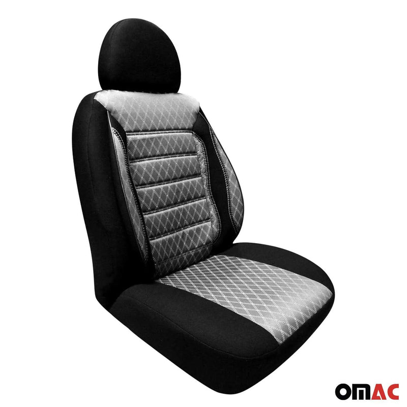 BMW Front Car Seat Covers Protector Polycotton Gray Black 1Pc