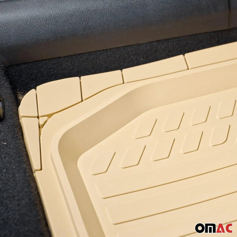 GMC Heavy Duty Trim to fit Floor Mats Liner Tan All Weather 4Pcs