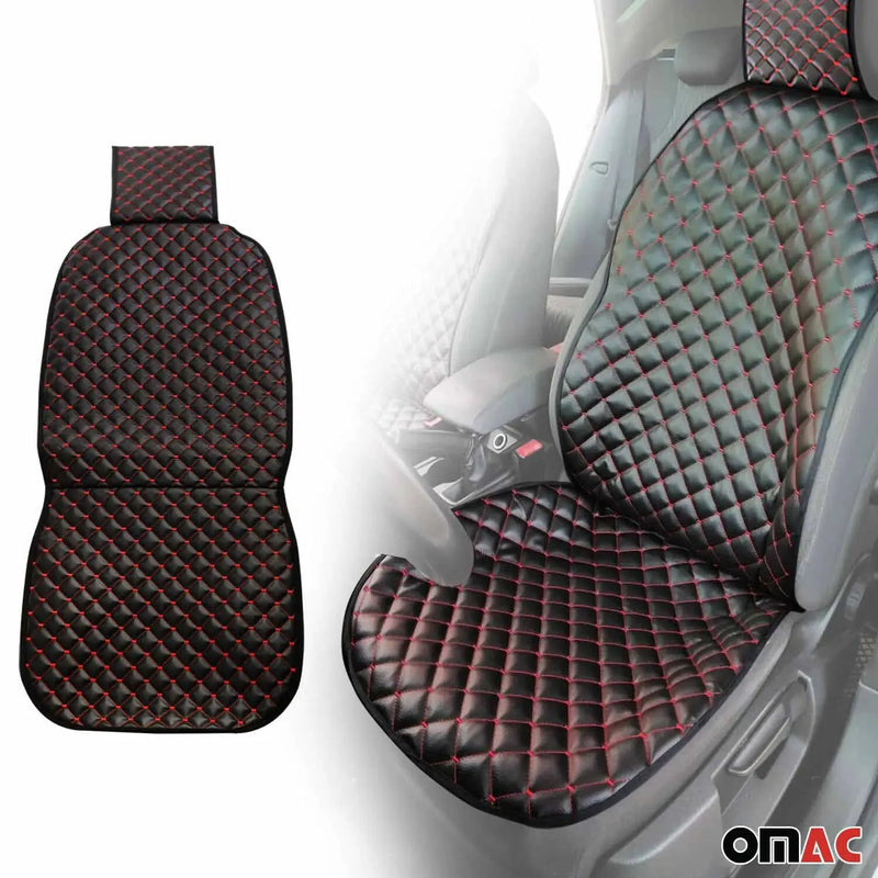 Acura Leather Breathable Front Seat Cover Pads Black Red 1Pc