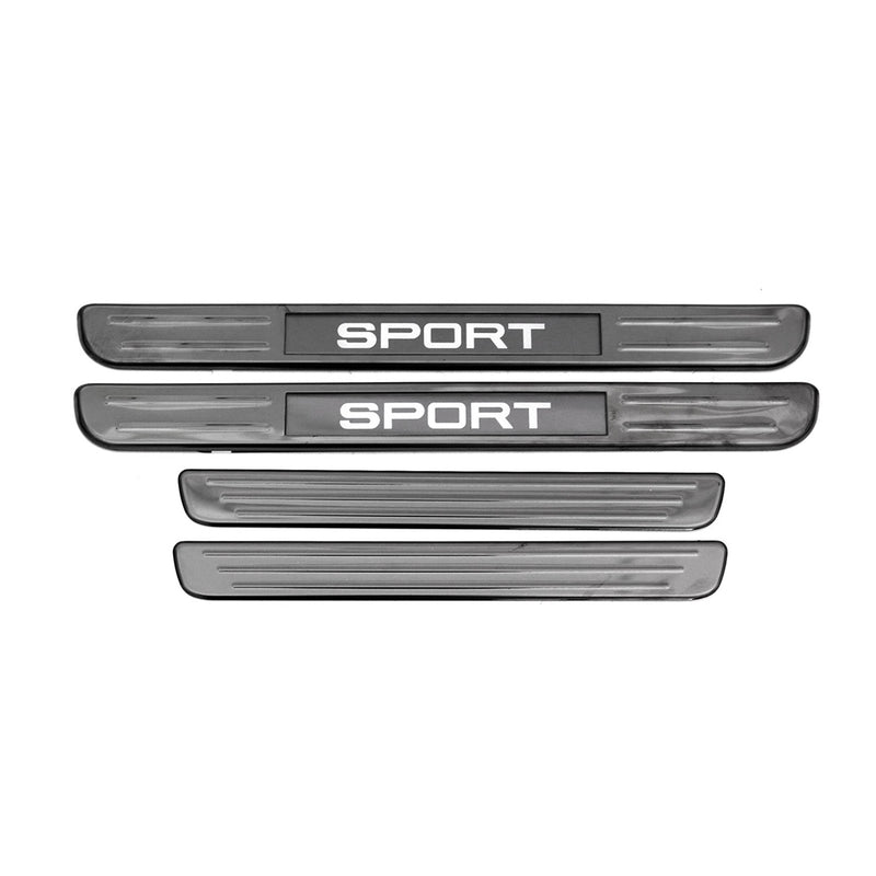 Lincoln Door Sill Scuff Plate Illuminated Sport Steel Dark 4 Pcs