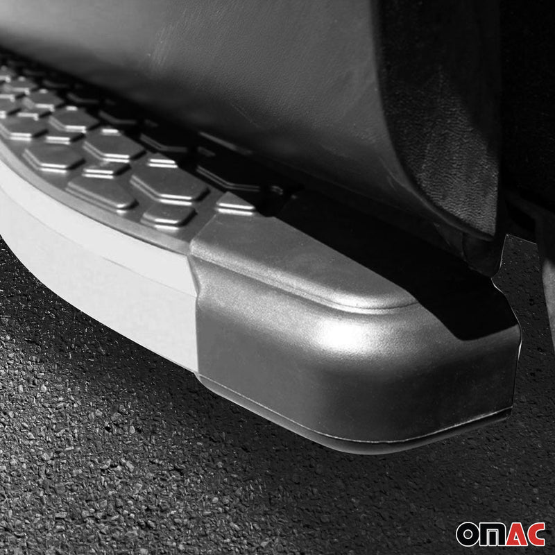 2007-2013 Chevrolet Silverado Running Boards Side Steps Silver & Black